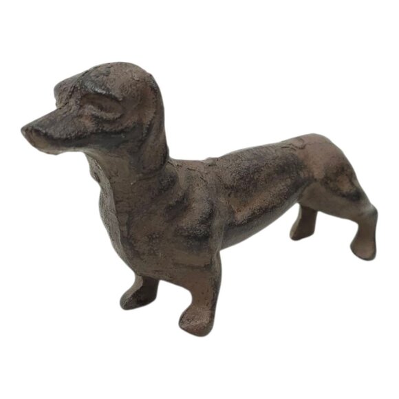Dachshund Weiner Dog Figurine Statue Cast Metal Vintage Decorative Paper Weight - Picture 1 of 12